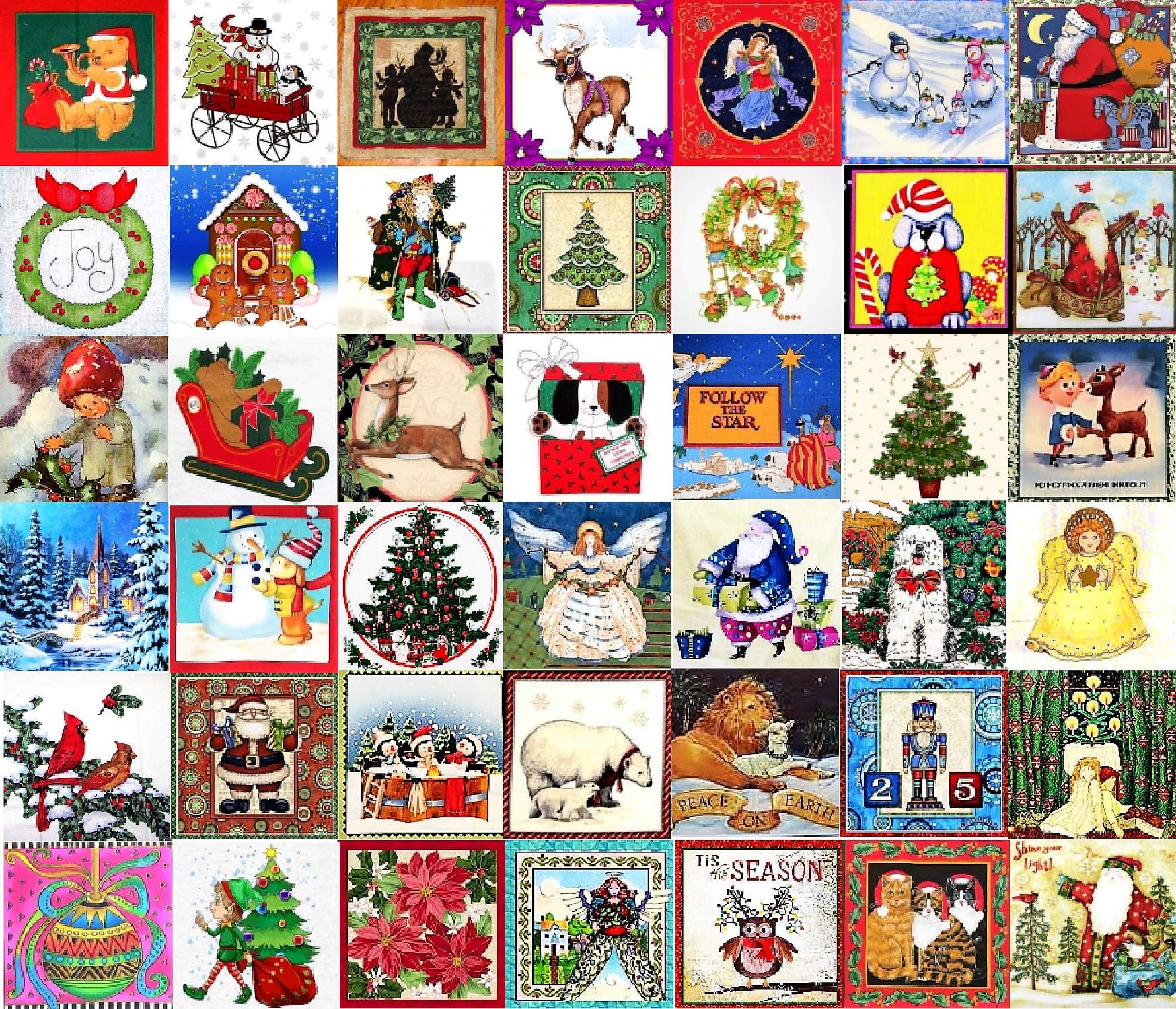 Solve PATCHWORK CHRISTMAS POTPOURRI jigsaw puzzle online with 255 pieces