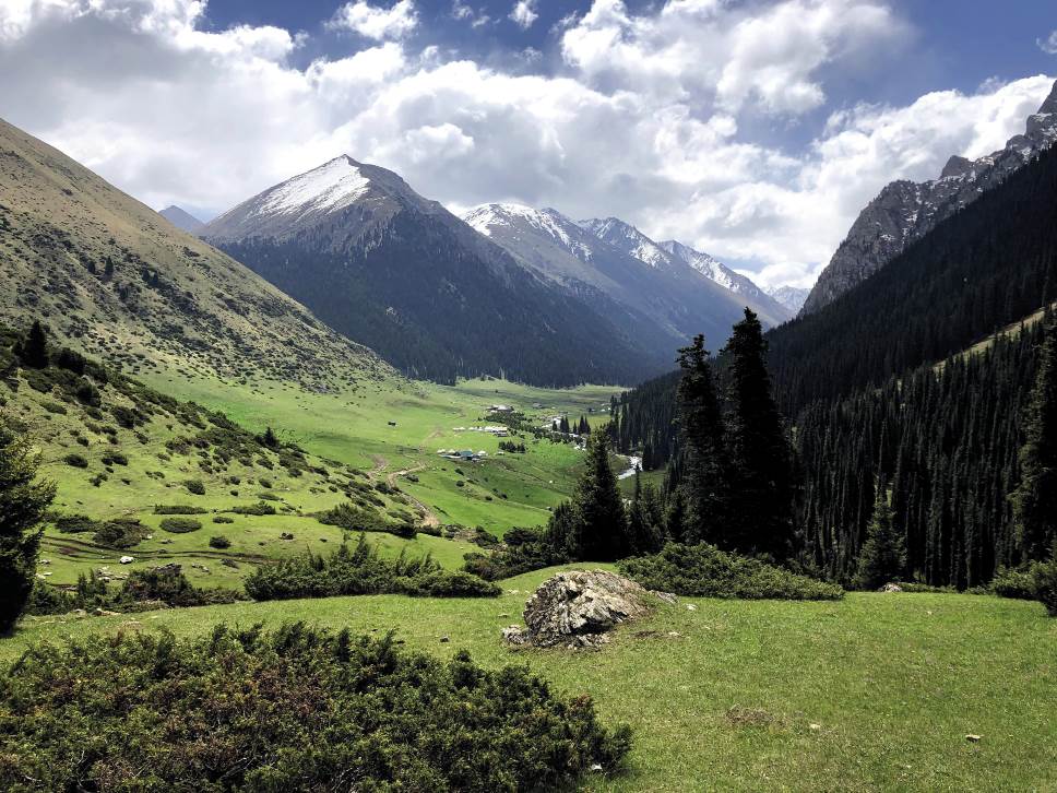 Solve Altyn Arashan Valley in the Tian Shan Mountains Kyrgyzstan