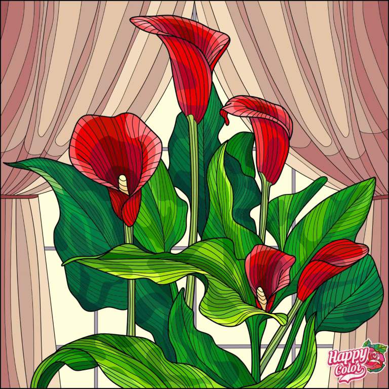 Solve red calla lilies jigsaw puzzle online with 156 pieces