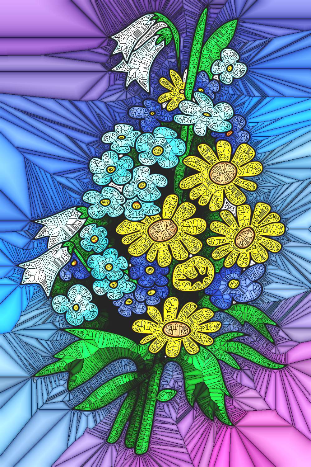 Solve Stained Glass Flower C97 jigsaw puzzle online with 126 pieces