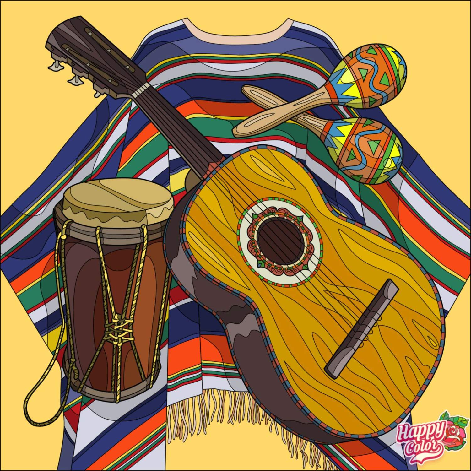 Solve PUZZLE Bongo, Guitar & Maracas jigsaw puzzle online with 600 pieces