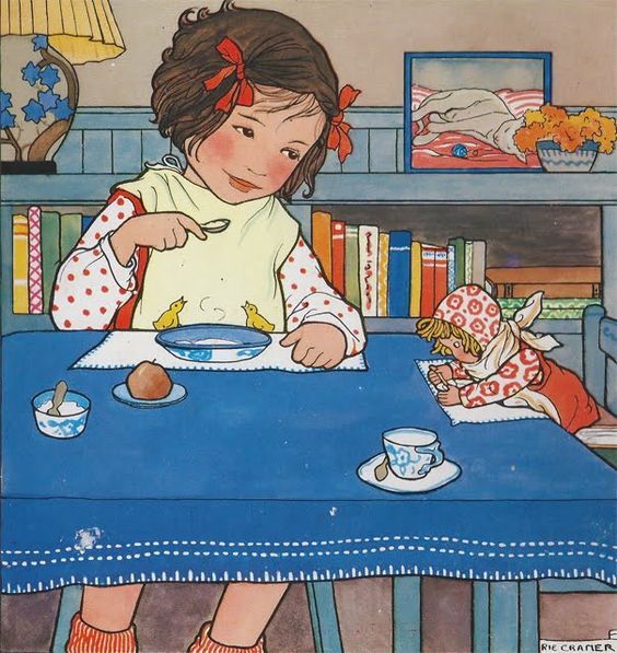 Solve Breakfast Tea with Dolly jigsaw puzzle online with 81 pieces