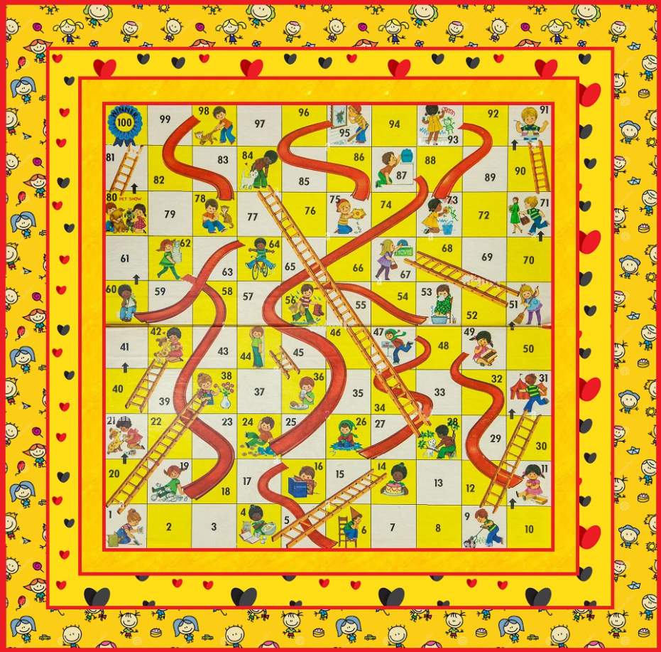 Jigsaw Puzzle Chutes and Ladders (kids) 16 pieces Jigidi