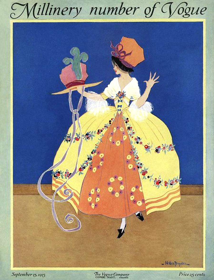 Solve Vogue Millinery Number Sept 1915 Cover By Helen Dryden 