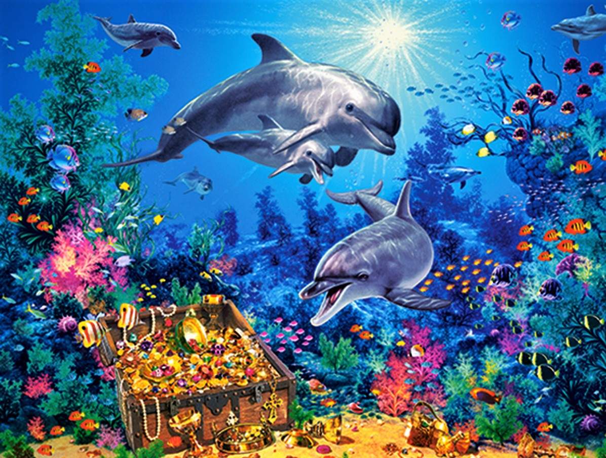 Solve DOLPHIN DELIGHT ! jigsaw puzzle online with 108 pieces