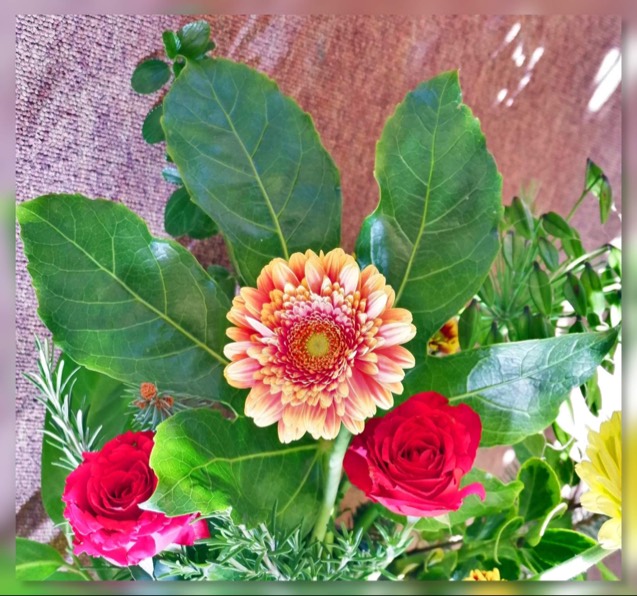 Solve Gerbera Daisy and Roses jigsaw puzzle online with 9 pieces