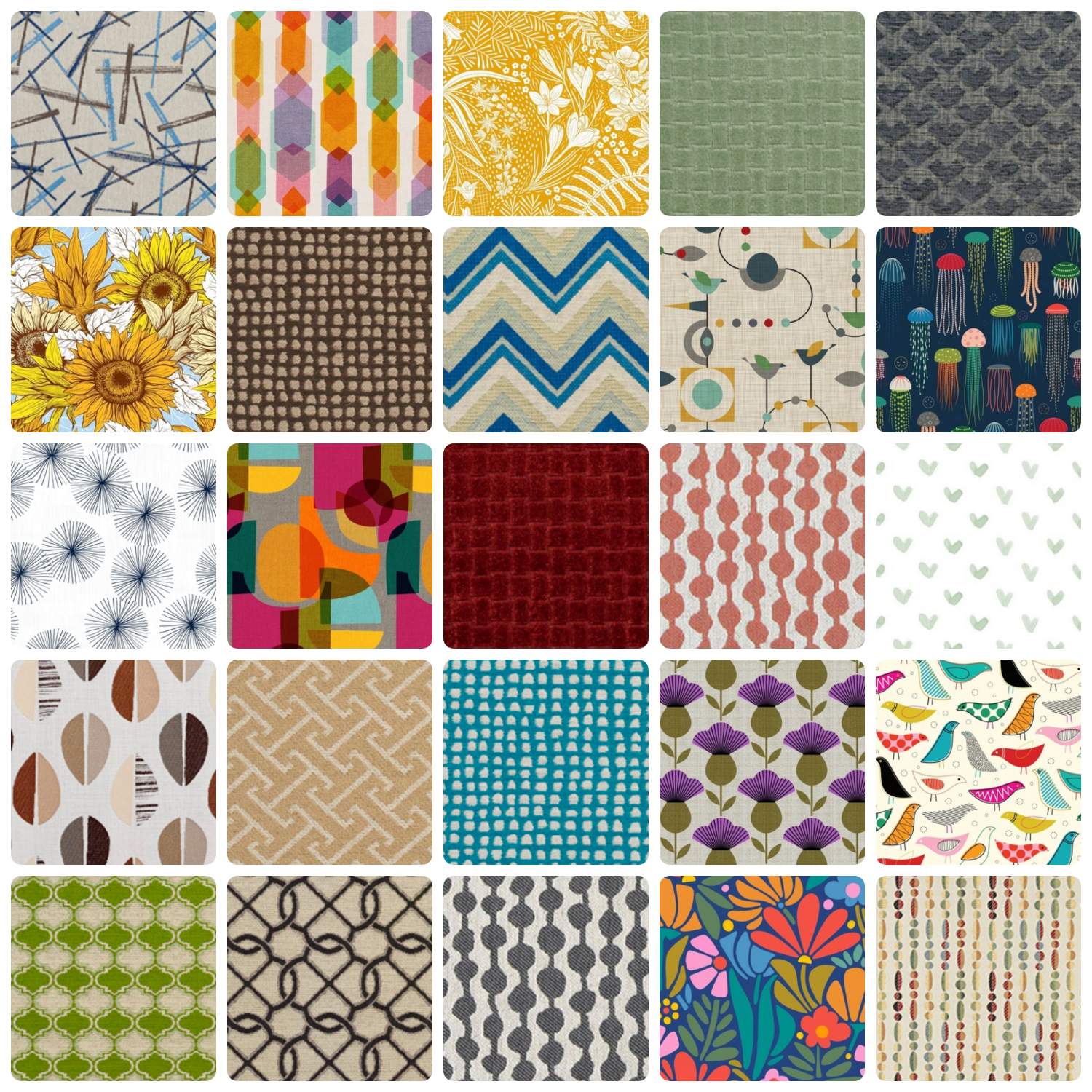 Solve Fabric Collection 1 jigsaw puzzle online with 225 pieces