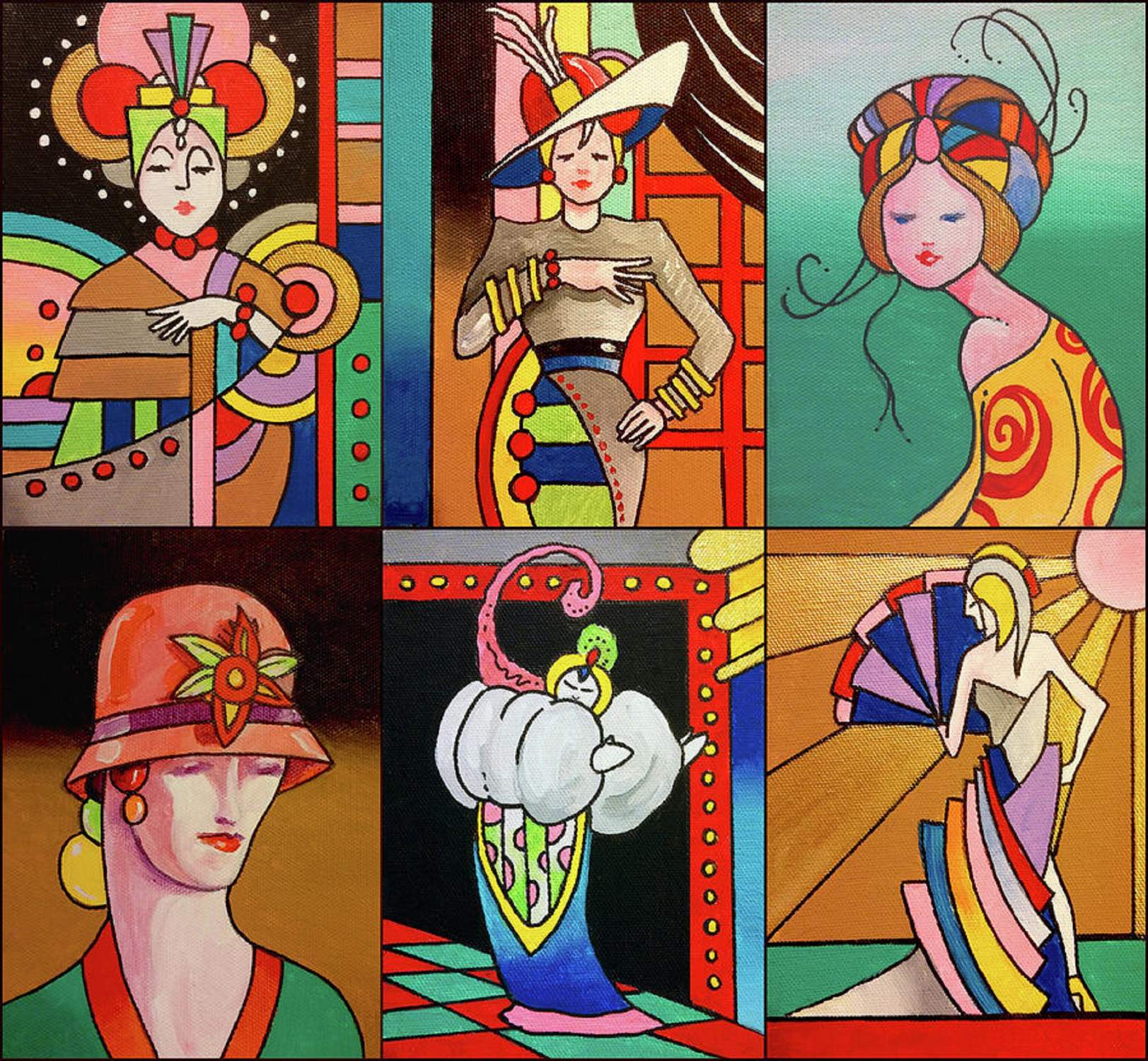 Solve artdecoladies8howiegreen jigsaw puzzle online with 575 pieces