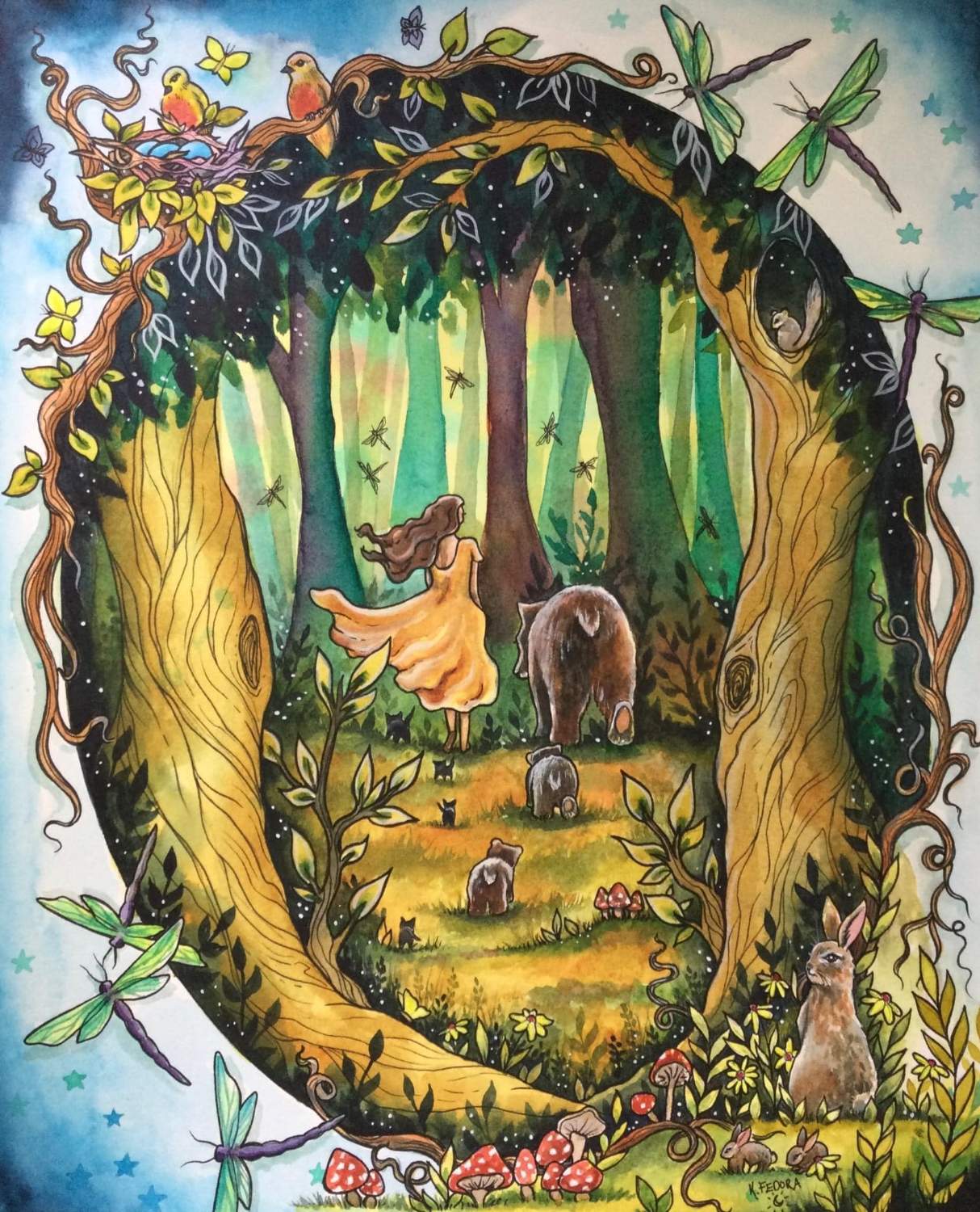 Solve The Whispering Wood by Kat Fedora jigsaw puzzle online with 120