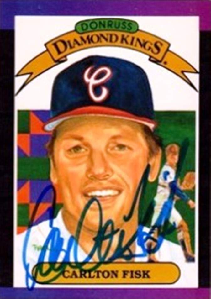 Solve Carlton Fisk Autographed 1989 Donruss Diamond King Baseball Card
