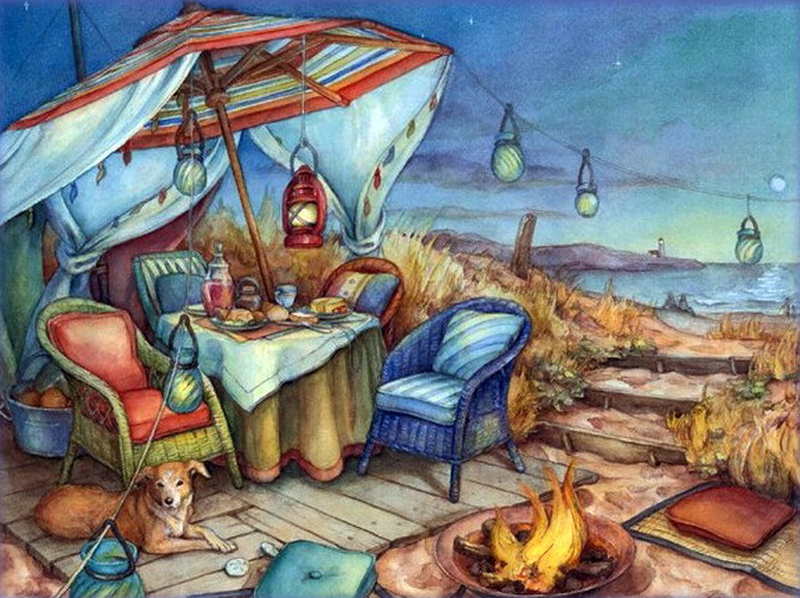 Solve Kim Jacobs art jigsaw puzzle online with 63 pieces