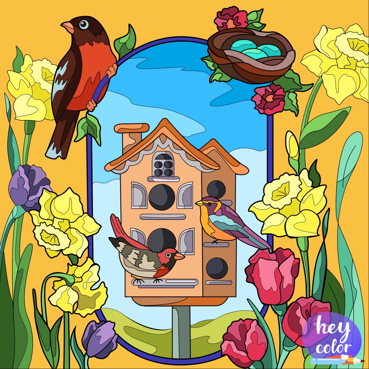 Solve Backyard Birds jigsaw puzzle online with 256 pieces