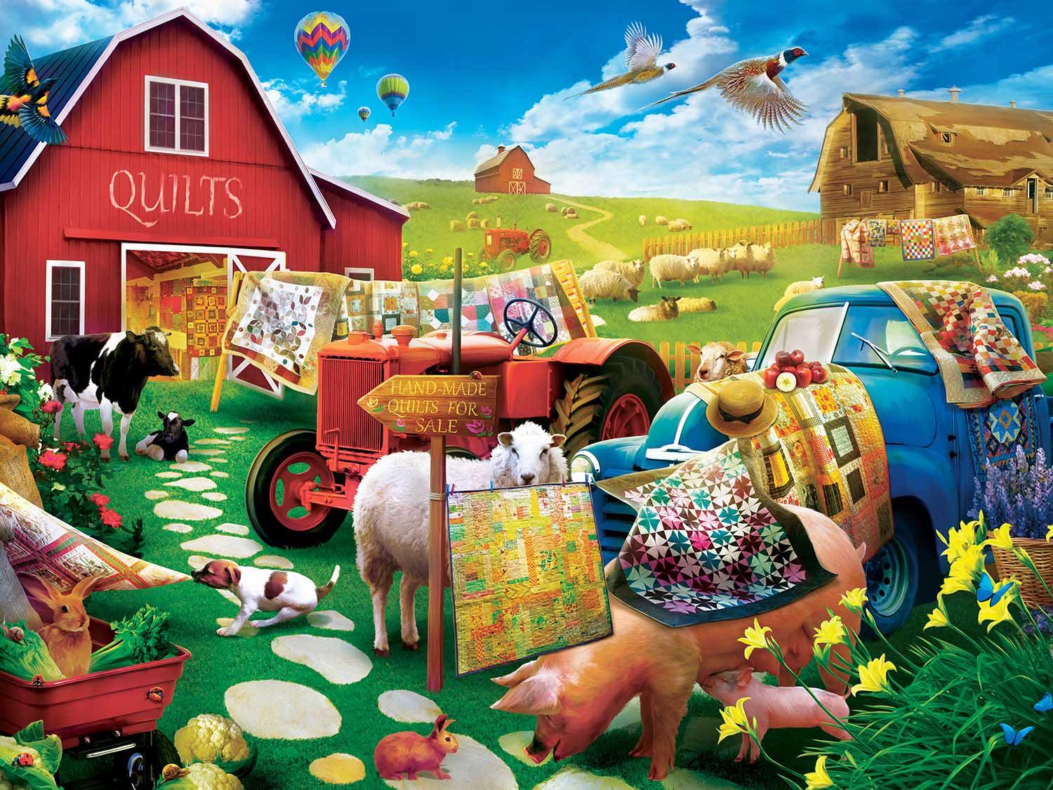 Solve QUILT COUNTRY jigsaw puzzle online with 300 pieces