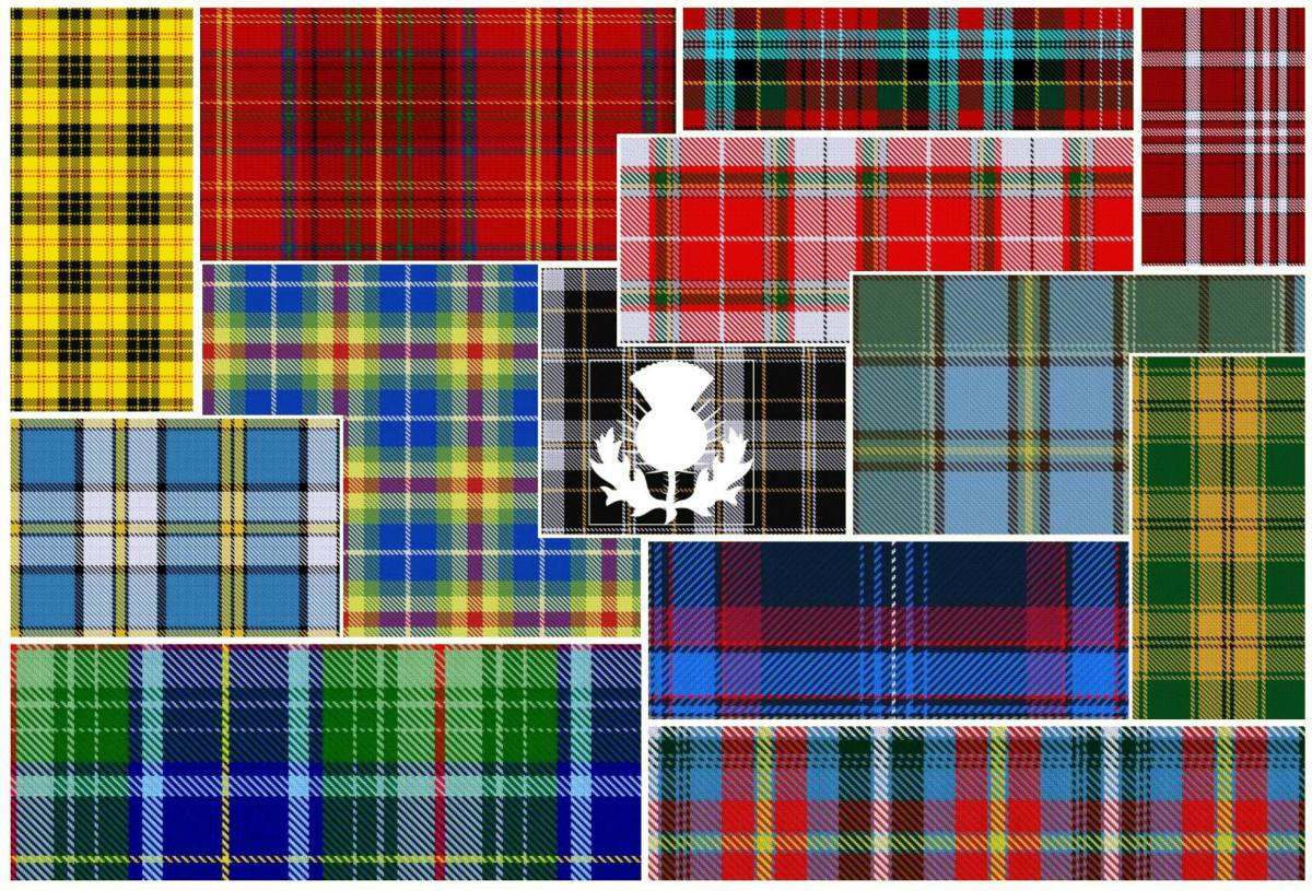 Solve Tartan fabrics for Burns night jigsaw puzzle online with 70 pieces