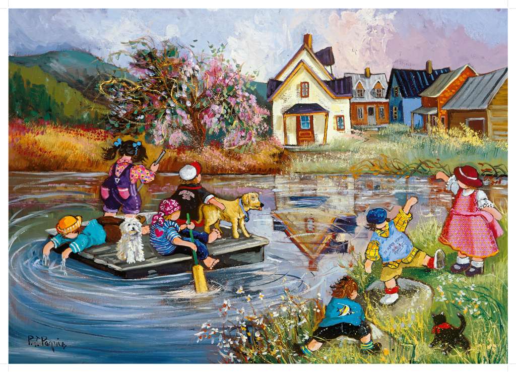 Solve pauline paquin...lake adventure jigsaw puzzle online with 108 pieces