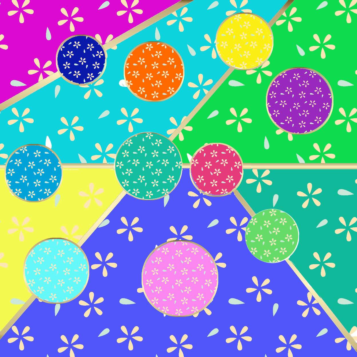 Solve DOTTY FLOWERS jigsaw puzzle online with 100 pieces