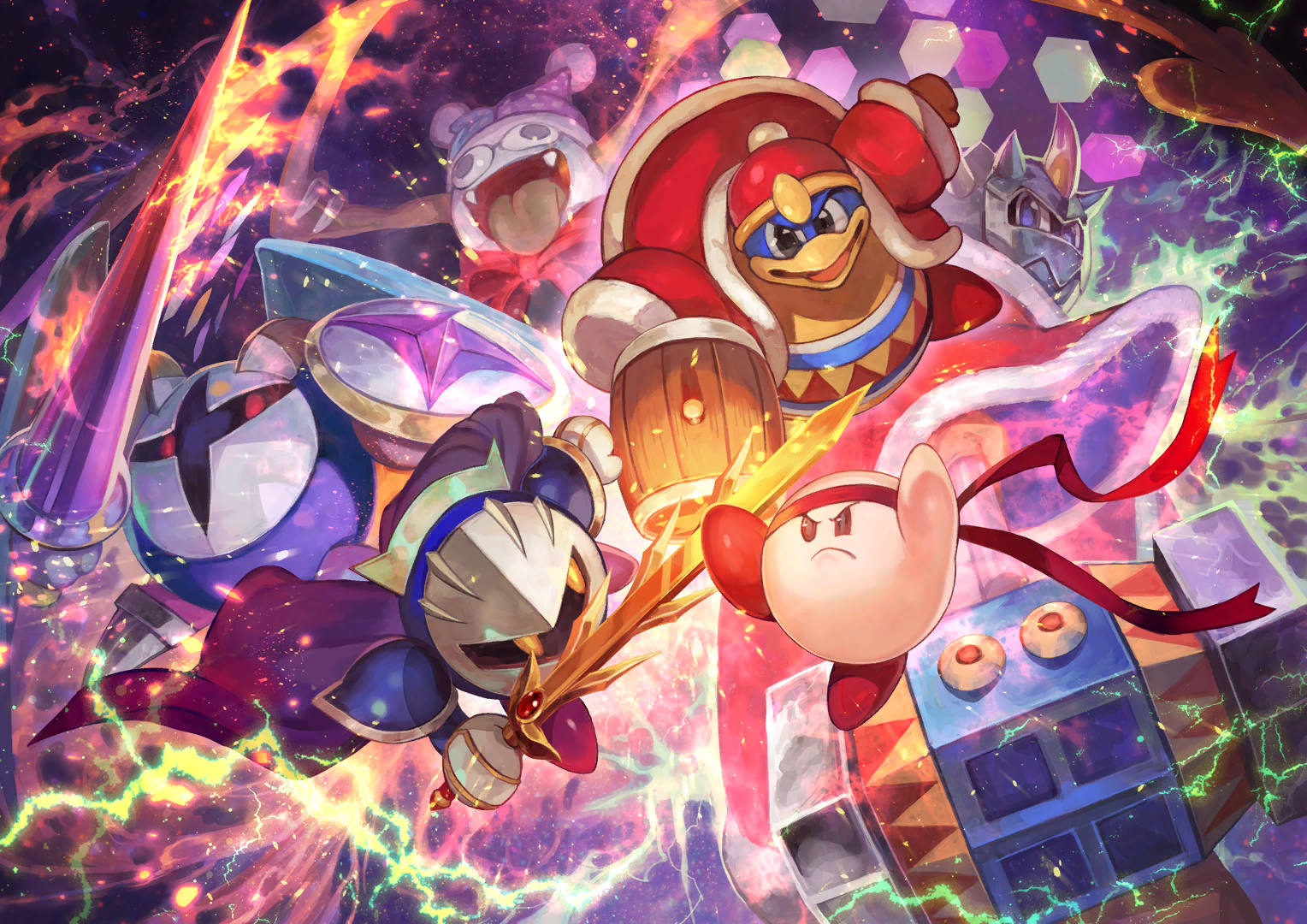 Solve Kirby vs his worst enemy's jigsaw puzzle online with 450 pieces