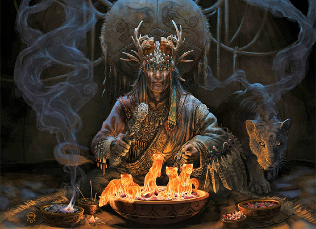 Solve Бөө мөргөл - Mongolian Shaman jigsaw puzzle online with 88 pieces