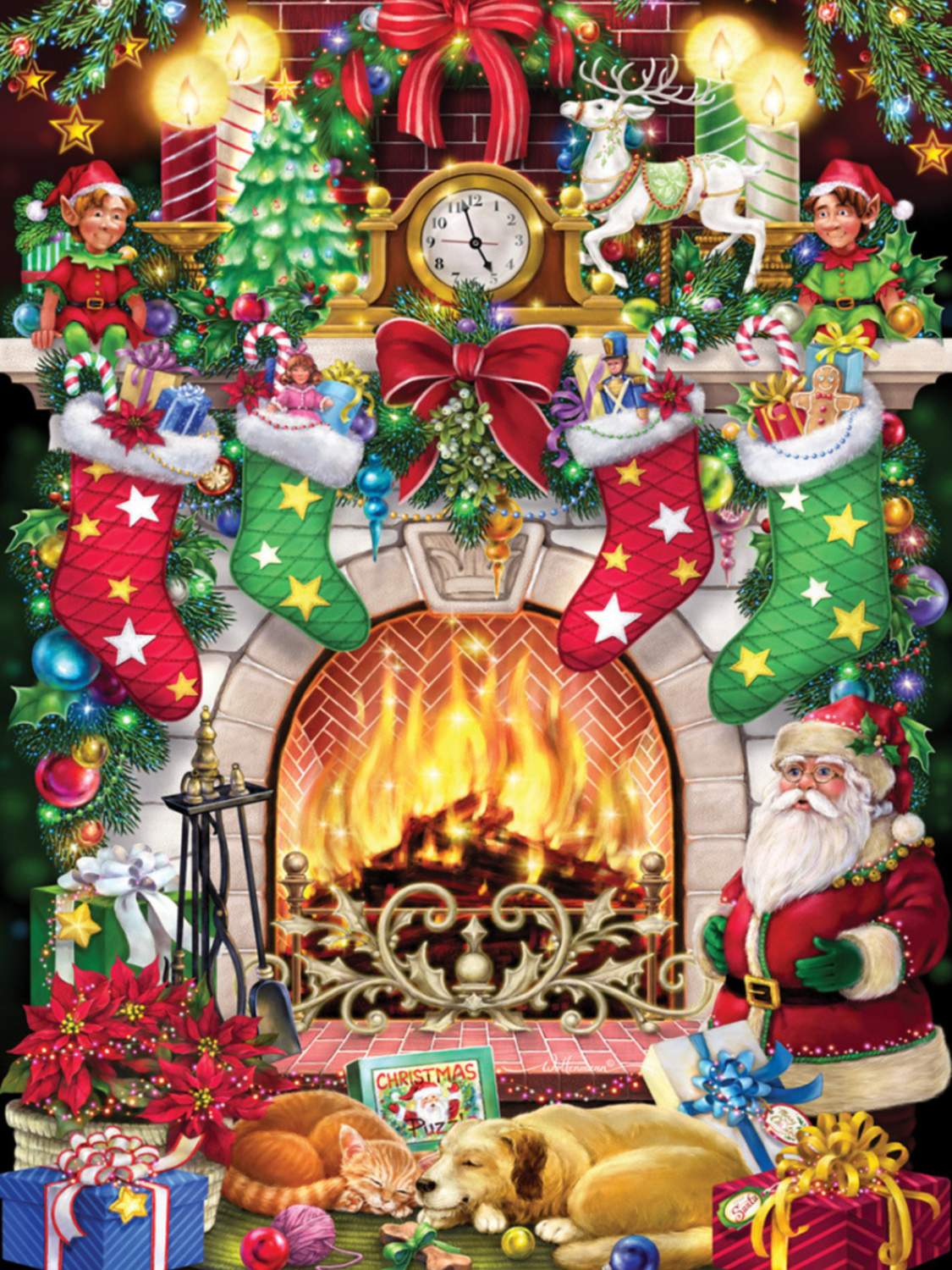 Solve Christmas Fireplace jigsaw puzzle online with 500 pieces