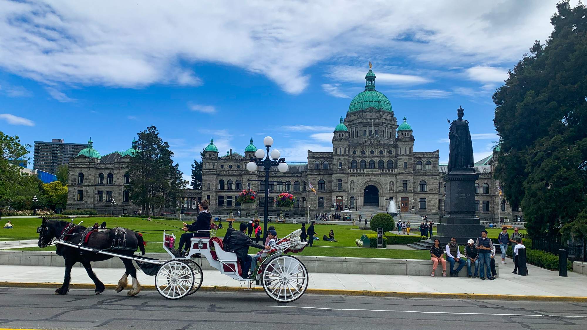 Solve A victorian mode of transportation goes past Queen Victoria's