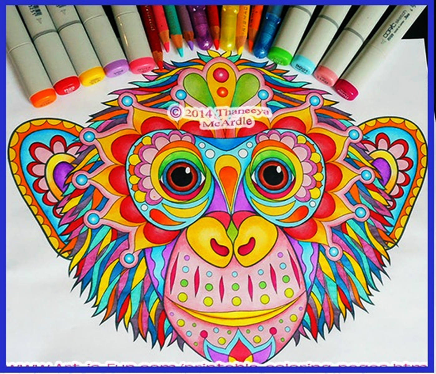 Solve Chimp coloring page by thaneeya mcardle 550 Jigsaw Puzzle Online 