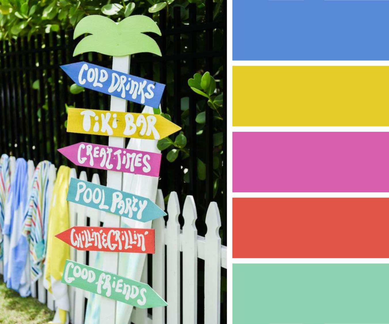 Solve Beach Party Signpost (Small) jigsaw puzzle online with 99 pieces