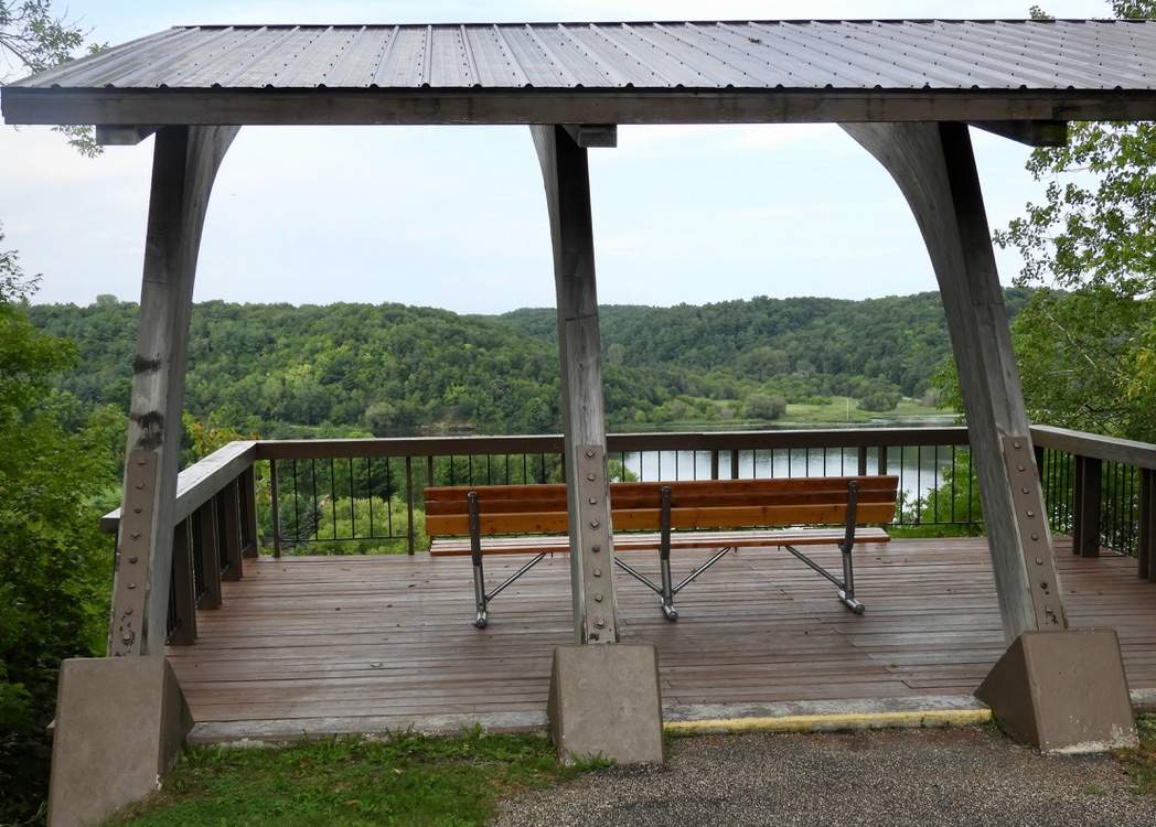 Solve A lookout, overlooking the Eau Galle Dam reservoir jigsaw puzzle