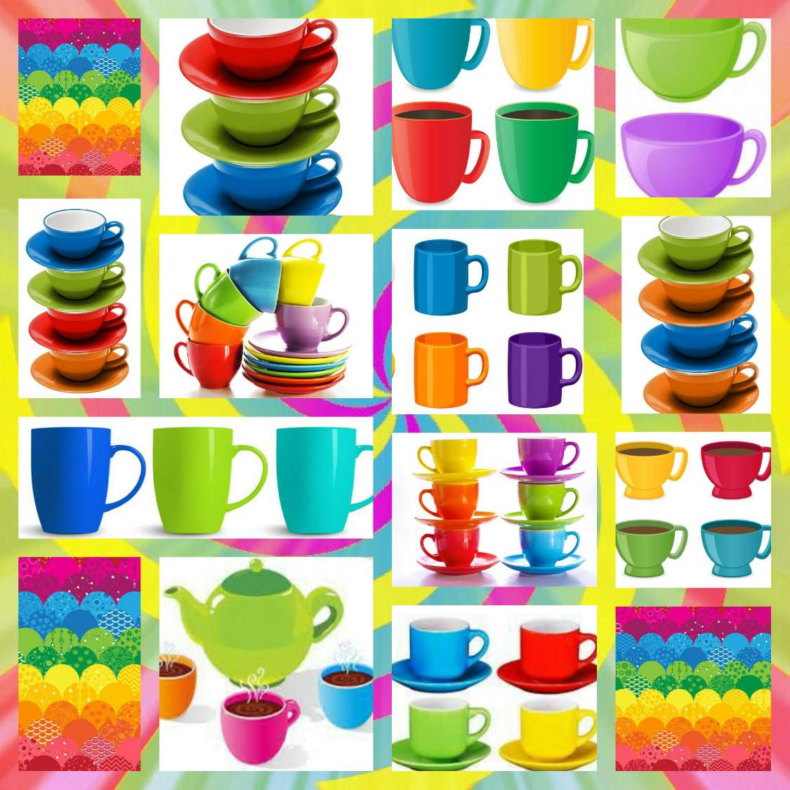 Solve STAX OF CUPS (1,148) jigsaw puzzle online with 81 pieces