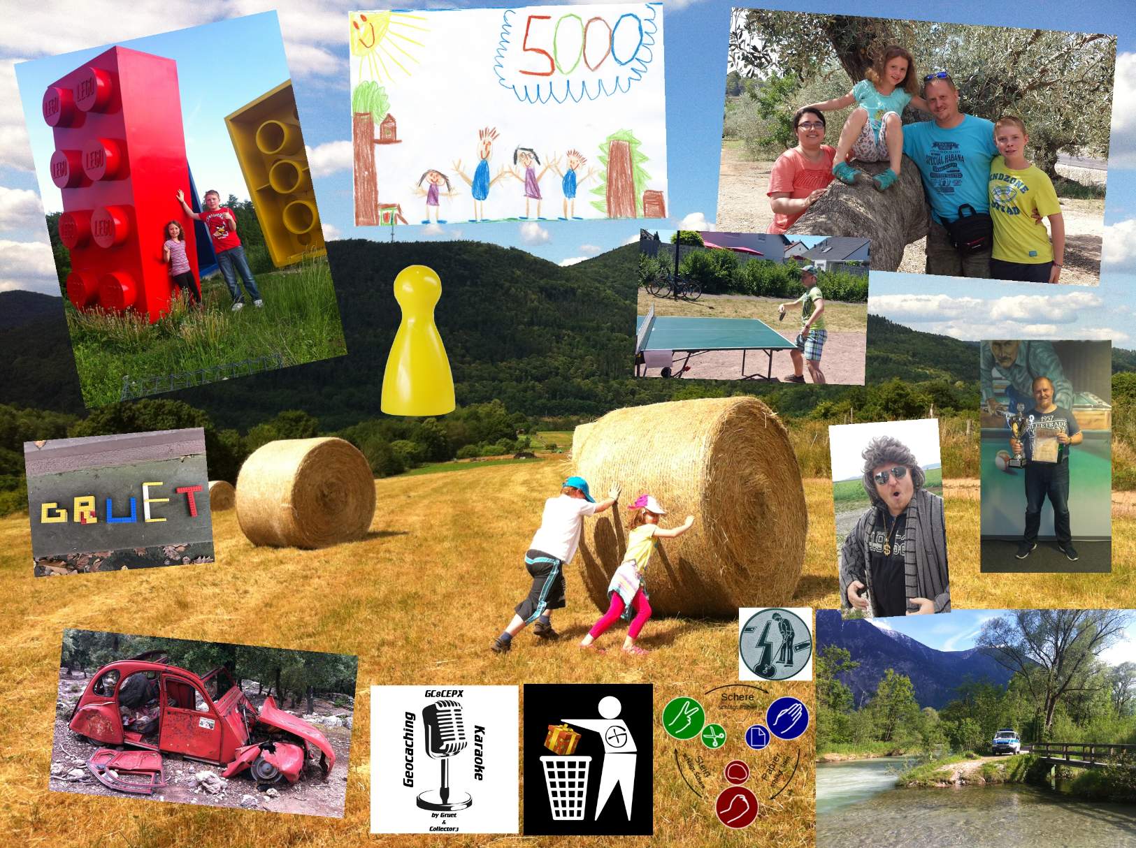 Solve Gruets 10 Jahre Geocaching jigsaw puzzle online with 130 pieces