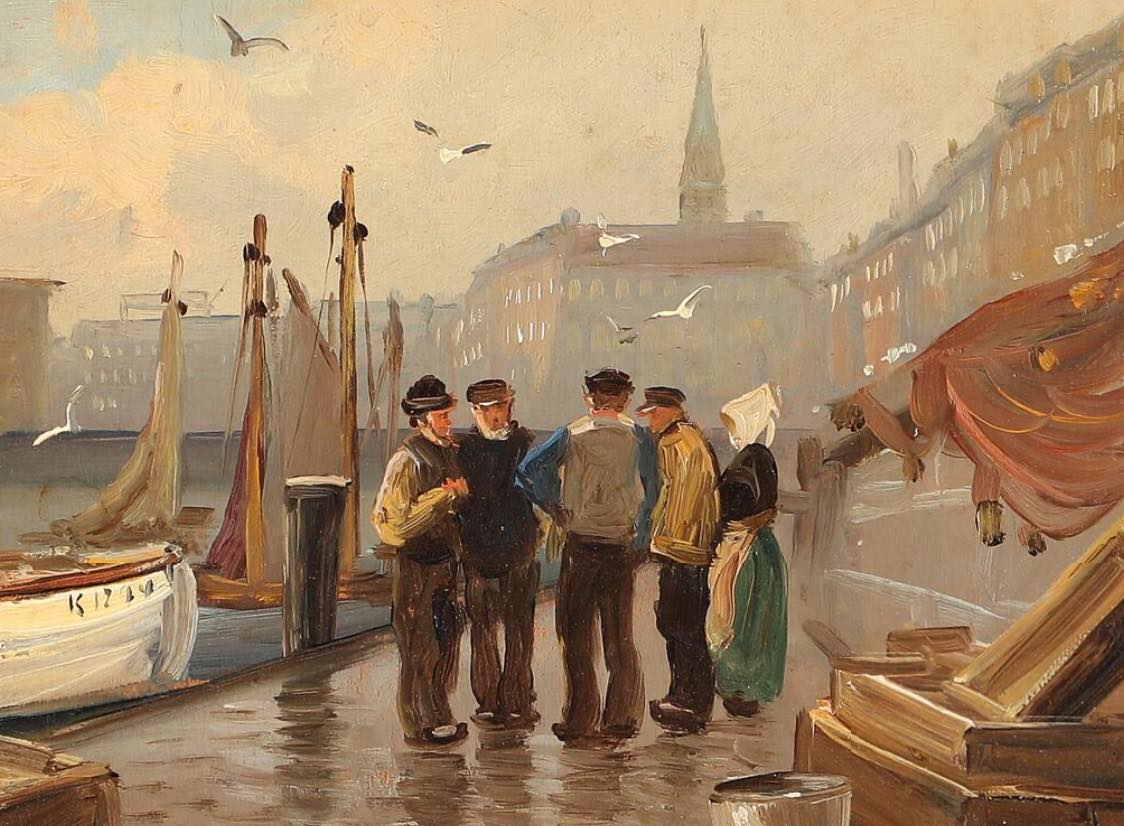 Solve Edmund Fischer (Danish, 19191944), Street View from Højbro Plads