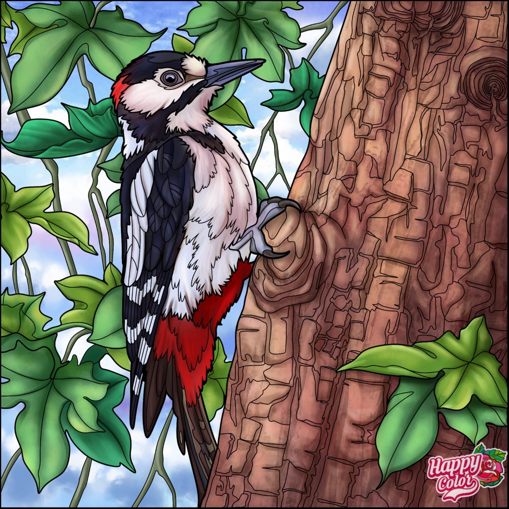 Solve Downy woodpecker jigsaw puzzle online with 100 pieces