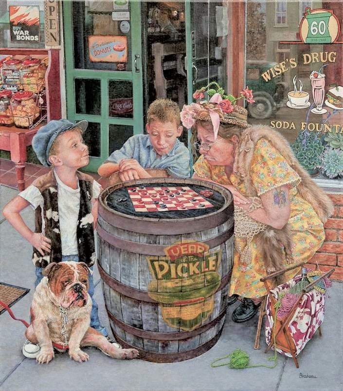 Solve GAME OF CHECKERS jigsaw puzzle online with 90 pieces