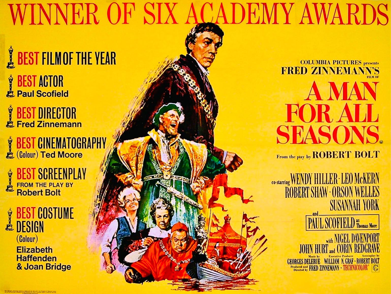 Solve A MAN FOR ALL SEASONS-1966 MOVIE POSTER - PAUL SCHOFIELD, ROBERT
