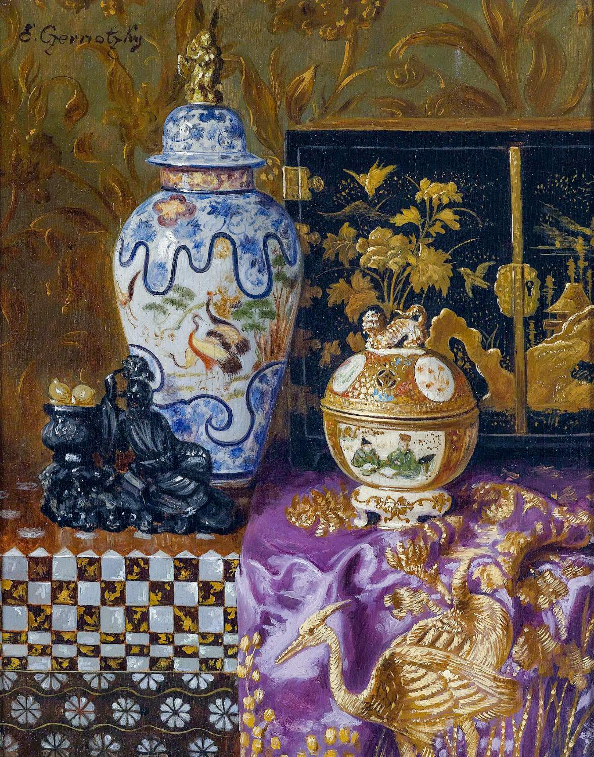 Solve Still Life With Asian Art jigsaw puzzle online with 208 pieces