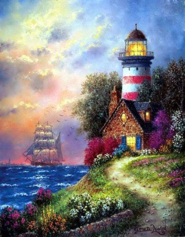 Solve The Lighthouse jigsaw puzzle online with 154 pieces