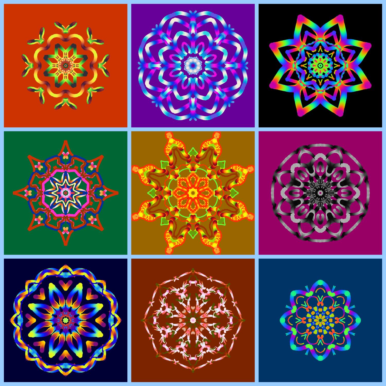 Solve Colorful Kaleido Collage Large jigsaw puzzle online with 256 pieces