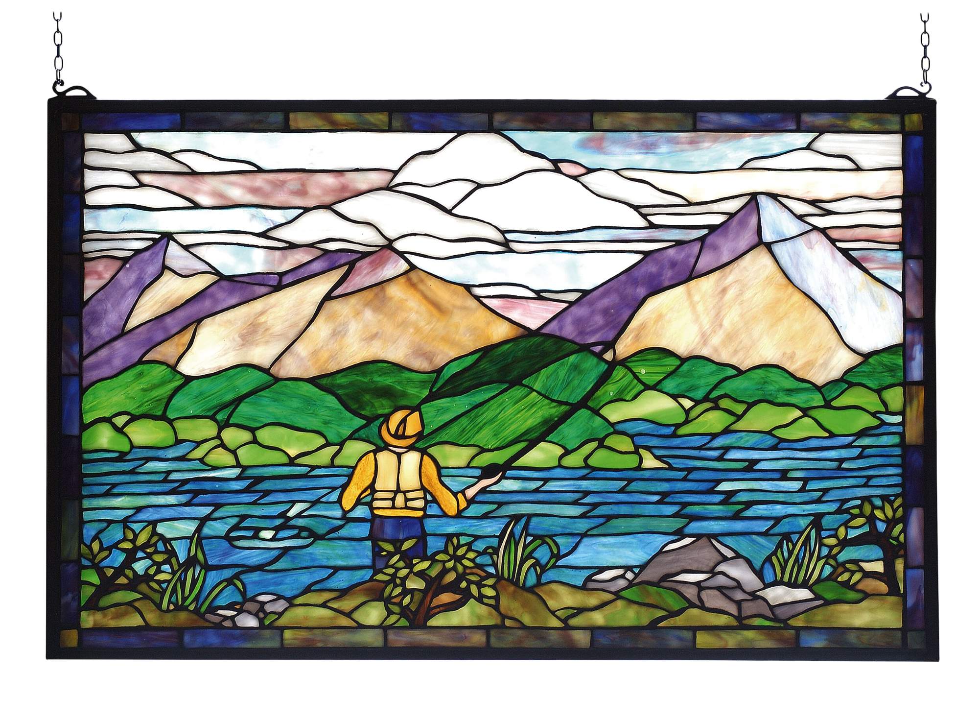 Solve Fly Fishing Stained Glass Window jigsaw puzzle online with 266 pieces