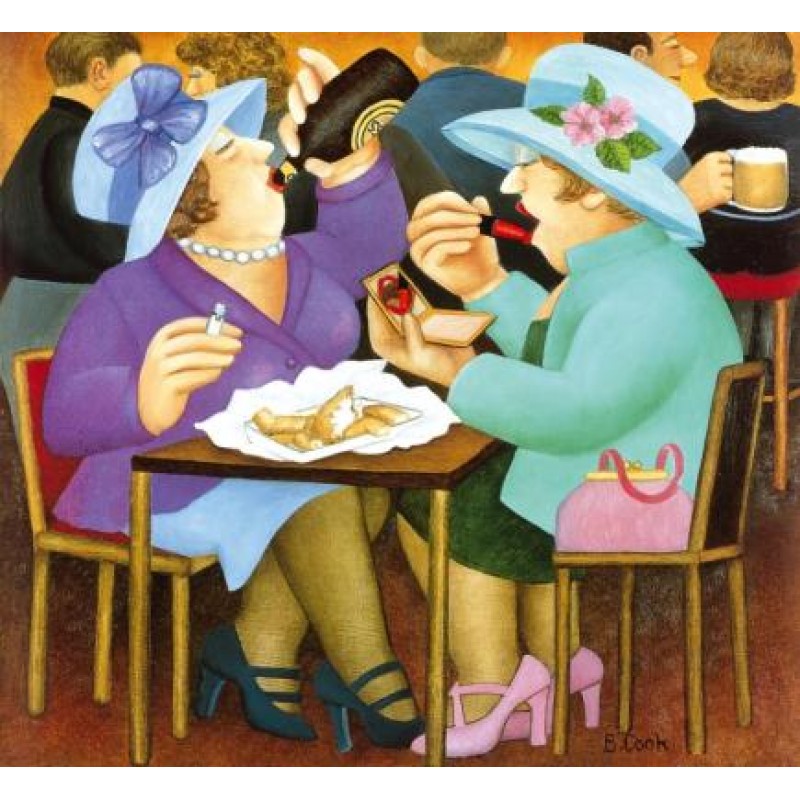 Solve Beryl Cook 15 jigsaw puzzle online with 81 pieces