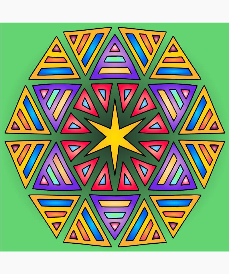 Solve hexagons and triangles jigsaw puzzle online with 99 pieces