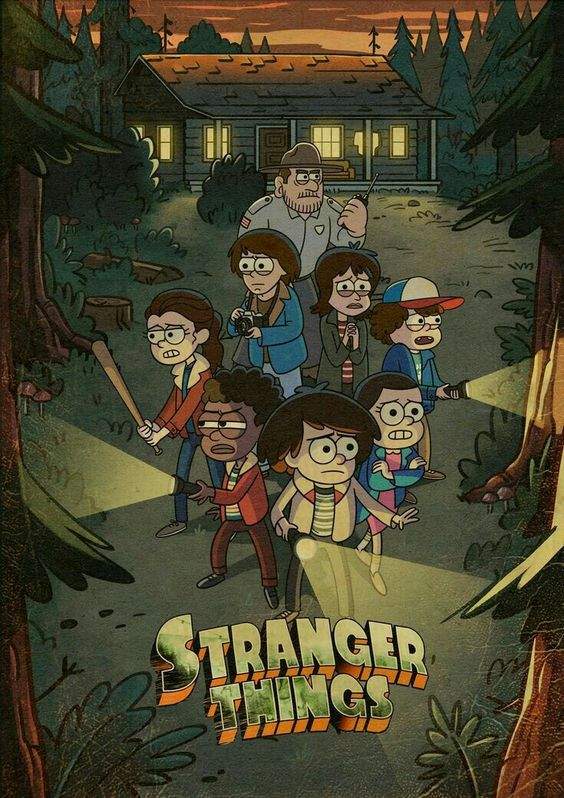 Solve Gravity falls X Stranger Things {Cartoon} jigsaw puzzle online