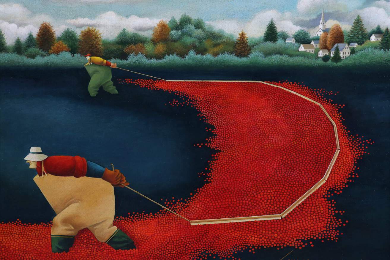 Solve "Cranberry Harvest" jigsaw puzzle online with 24 pieces