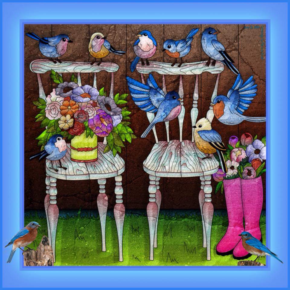 Solve blue birds jigsaw puzzle online with 144 pieces