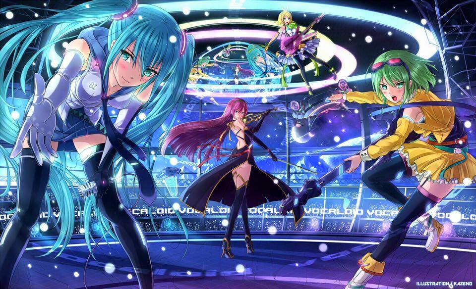 Solve vocaloid concert stage jigsaw puzzle online with 160 pieces
