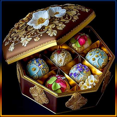 Solve Коробка конфет. jigsaw puzzle online with 36 pieces