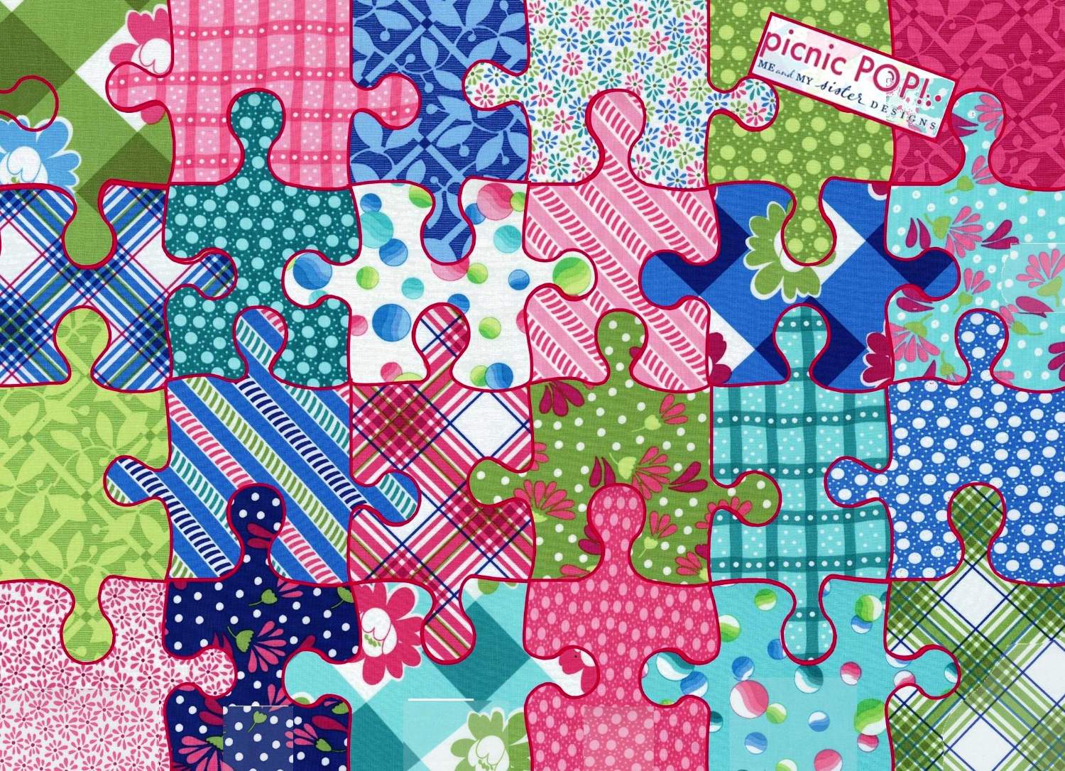 Solve Fabric patchwork small jigsaw puzzle online with 48 pieces