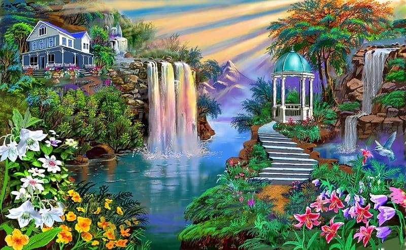 Solve The Waterfall. jigsaw puzzle online with 60 pieces