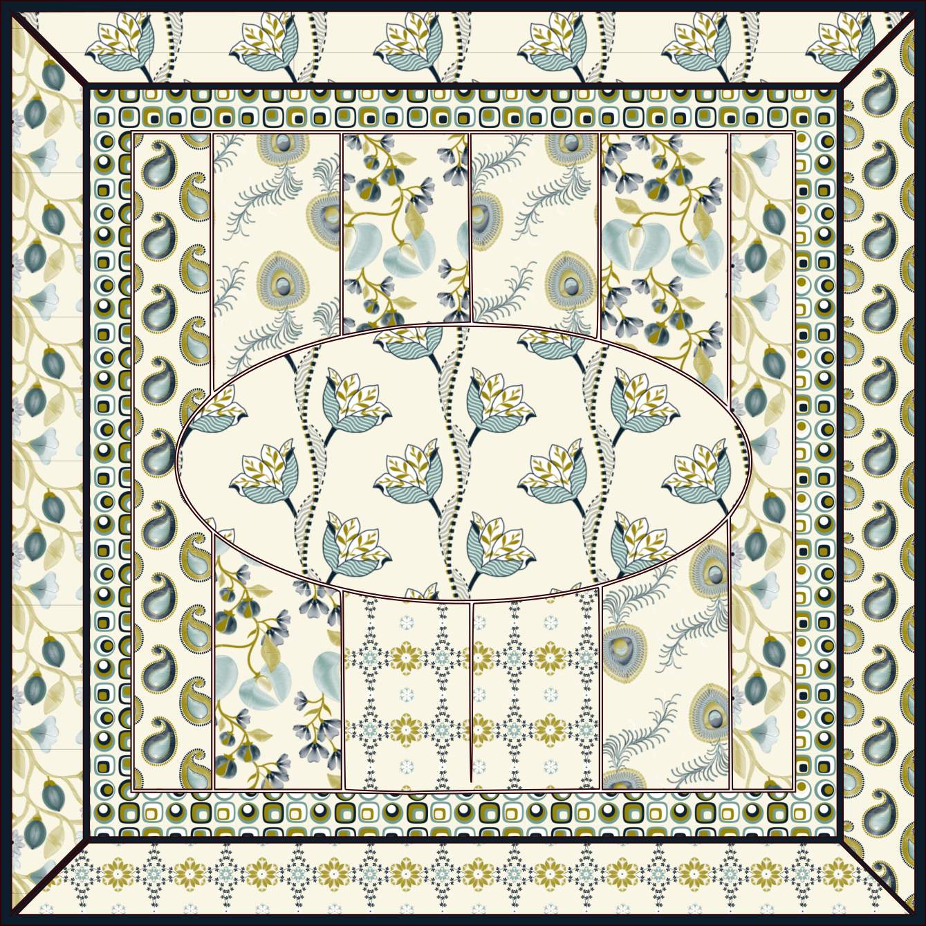 Jigsaw Puzzle Large Paisley Mosaic Jigsaw 400 pieces Jigidi