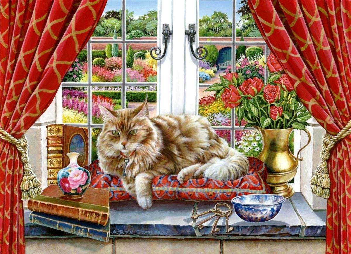 Jigsaw Puzzle Cats in the Window 3 88 pieces Jigidi