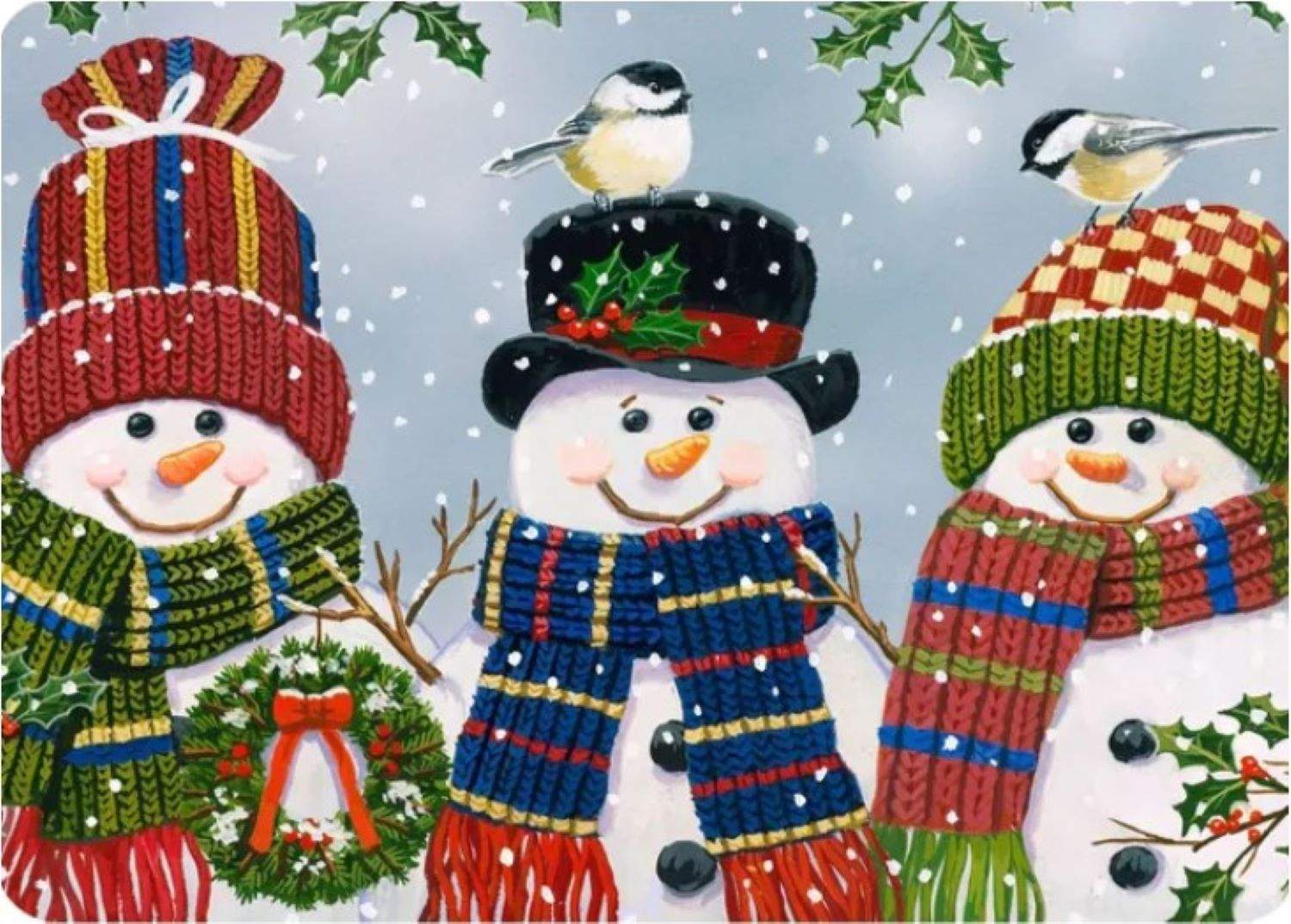 Solve Snowman Trio jigsaw puzzle online with 280 pieces