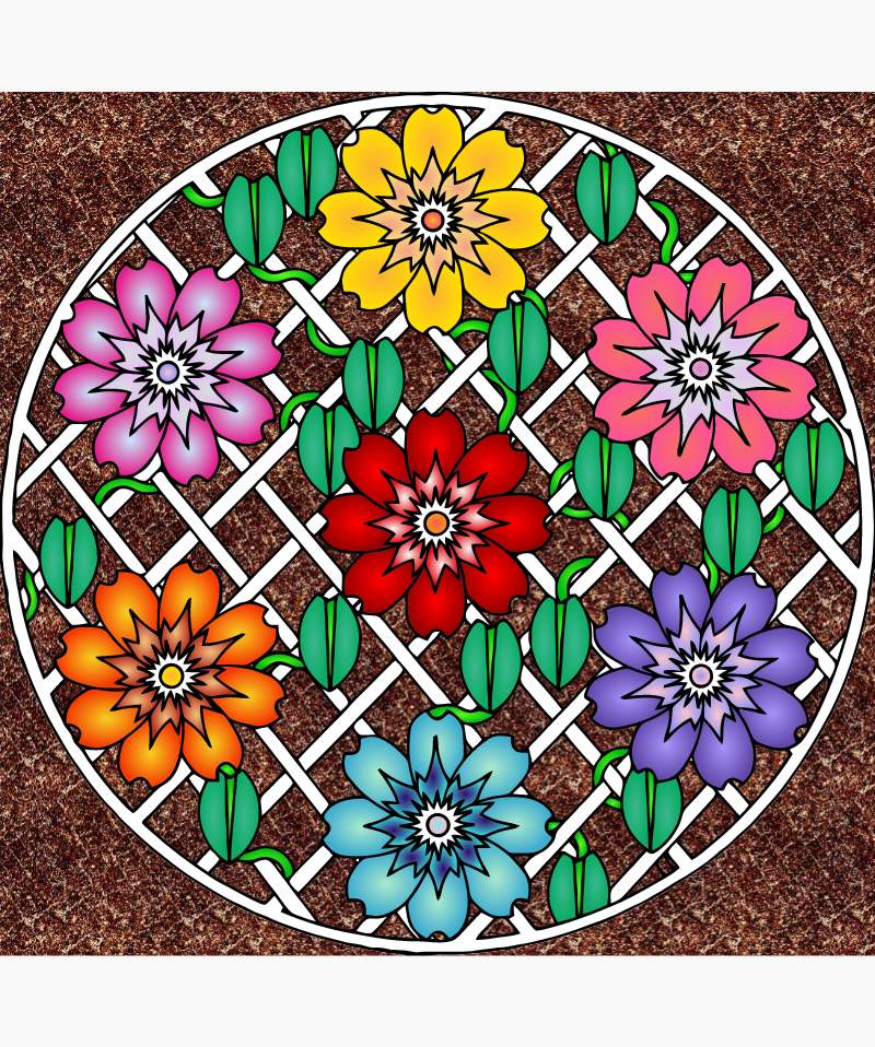 Solve floral trellis jigsaw puzzle online with 72 pieces